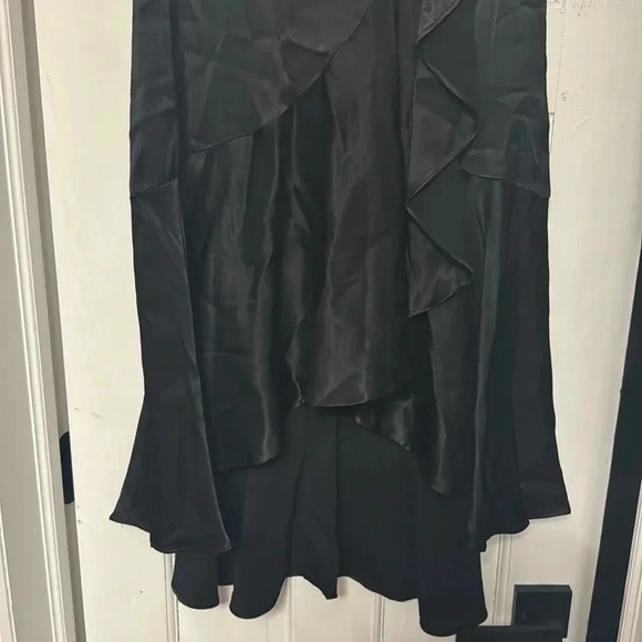 The kooples assymetric ruffle silky midi wrap skirt - Picture 7 of 7